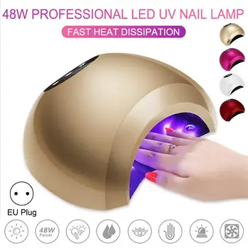 

48W UV Light 24LED Nail Dryer Curing Lamp for Fingernail Toenail Gels Based Polishes with Sensor 10s 30s 60s Timer EU Plug