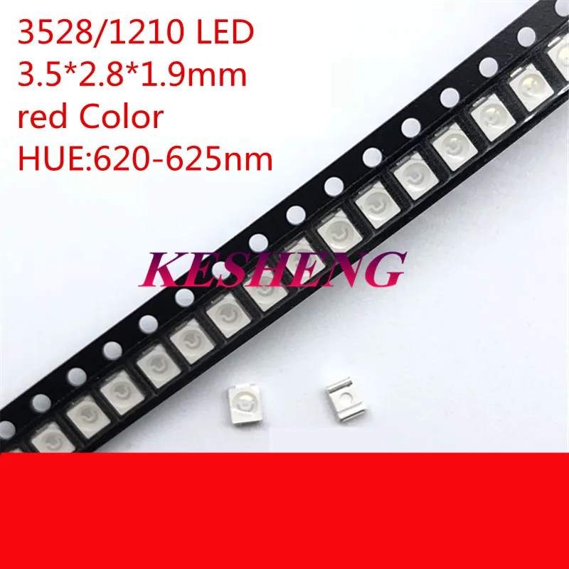 200 шт. 3528/1210 Красный Smd Plcc-2 ультра-яркие светоизлучающие диоды Led 2015 поверхностное