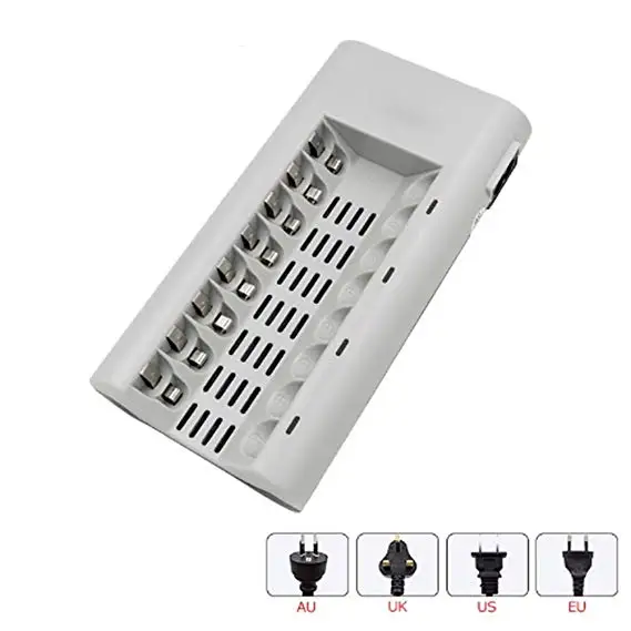 100 комплектов C808W 8 слотов зарядное устройство для батарей AA/ AAA NiCd NiMh