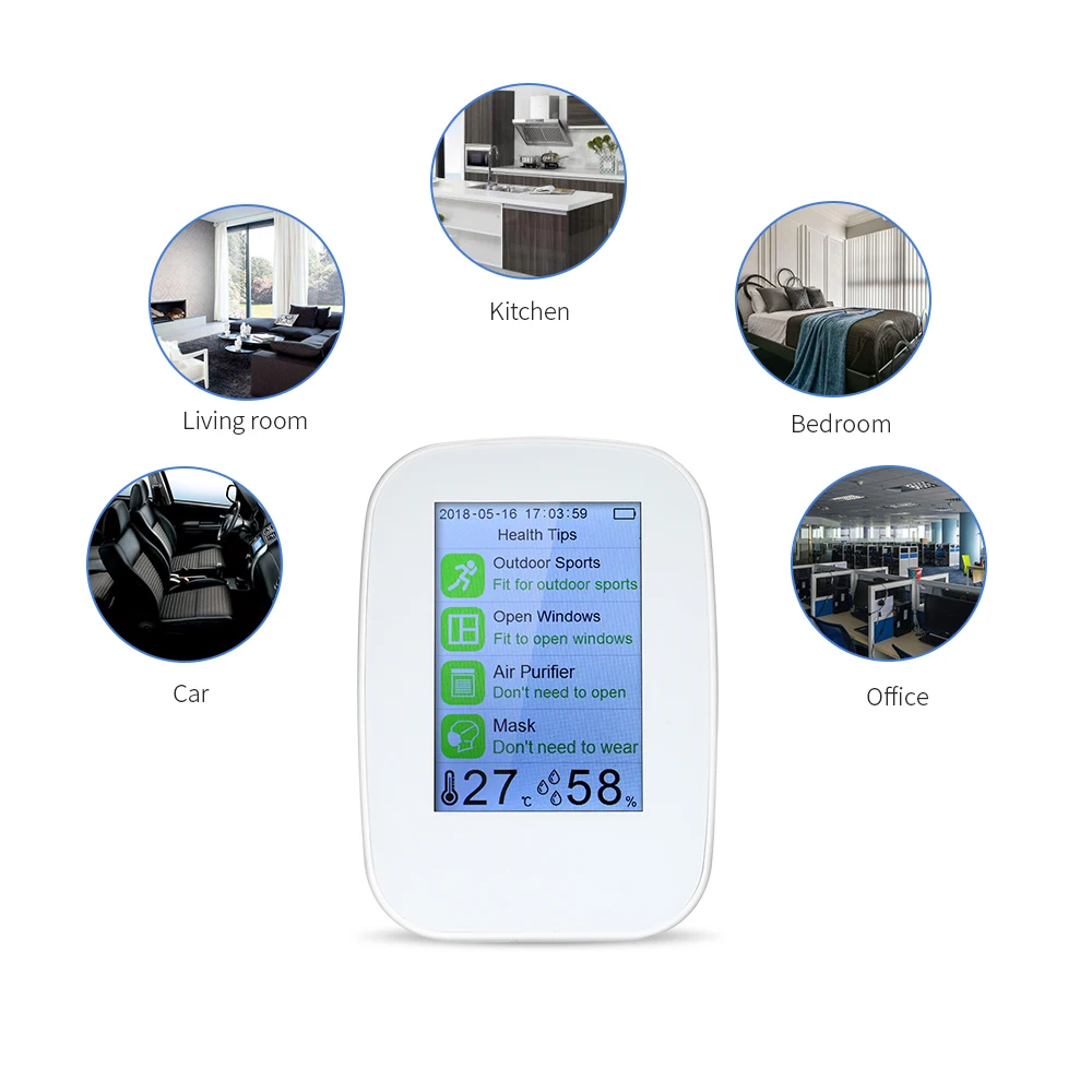 Монитор качества воздуха KKMOON D9 B цифровой газоанализатор PM2.5 для помещений и