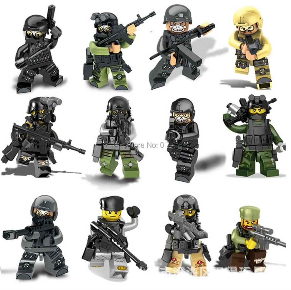 

SX51000 12Pcs Cs Squad Navy Army Military Armas Ghost Commando Building Blocks Bricks Toy