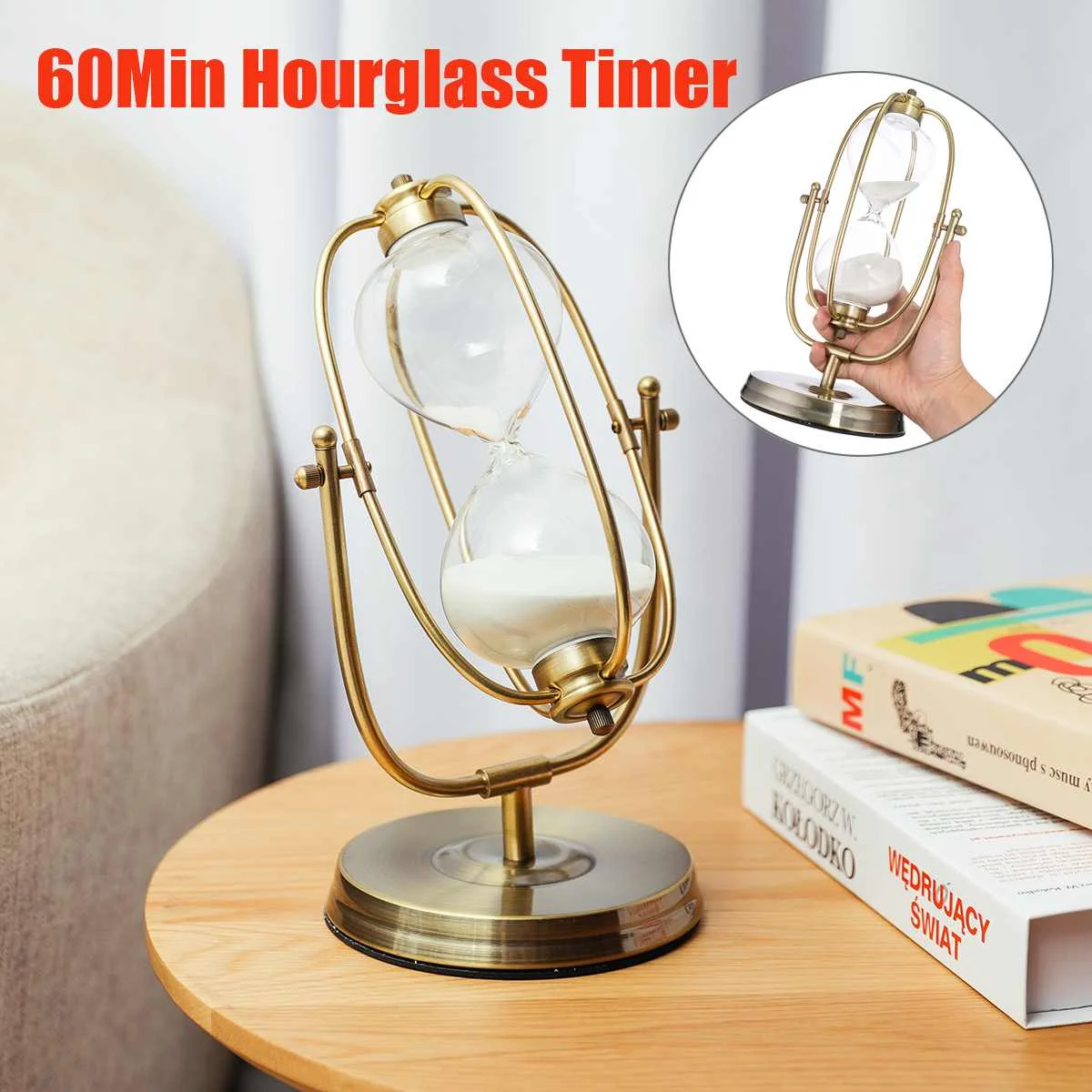 

60min Retro Hourglass Sand Timer For Kitchen School Modern Wooden Hour Glass Sandglass Sand Clock Tea Timer Home Decoration Gift