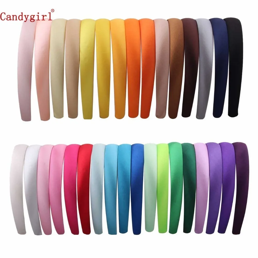 

1cm/1.5cm/2cm Headbands Ribbon Hairband Women Covered hair band Accessories Multicolor Headpieces Satin DIY headgear Headwear