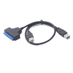 SATA к Dual USB адаптер кабель жесткого диска диск с UASP USB3.0 SATA III 7 + 15 22Pin конвертер для 2.5in HDD/SSD 50 см