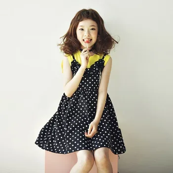 

Summer 2020 Girls Dot Print Vest Princess Dresses Clothes Kids Cotton Sleeveless Dresses Children Knee Length Sundress Clothing