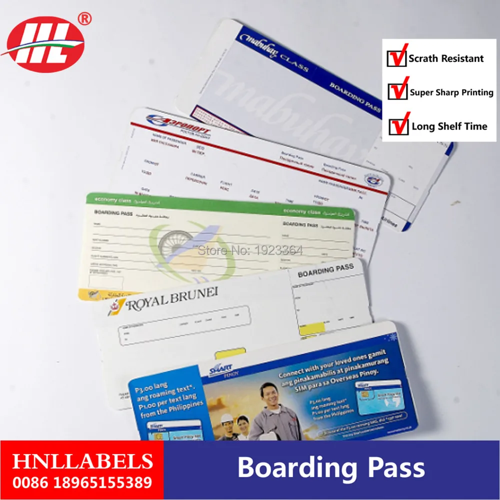 

Print ticket, flight boarding pass in thermal roll paper material