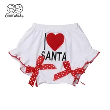 Младенческая малышей маленьких Шорты Рождество я люблю Санта письмо хлопковые шорты подгузник хлопковая подгузник Туалет Обучение