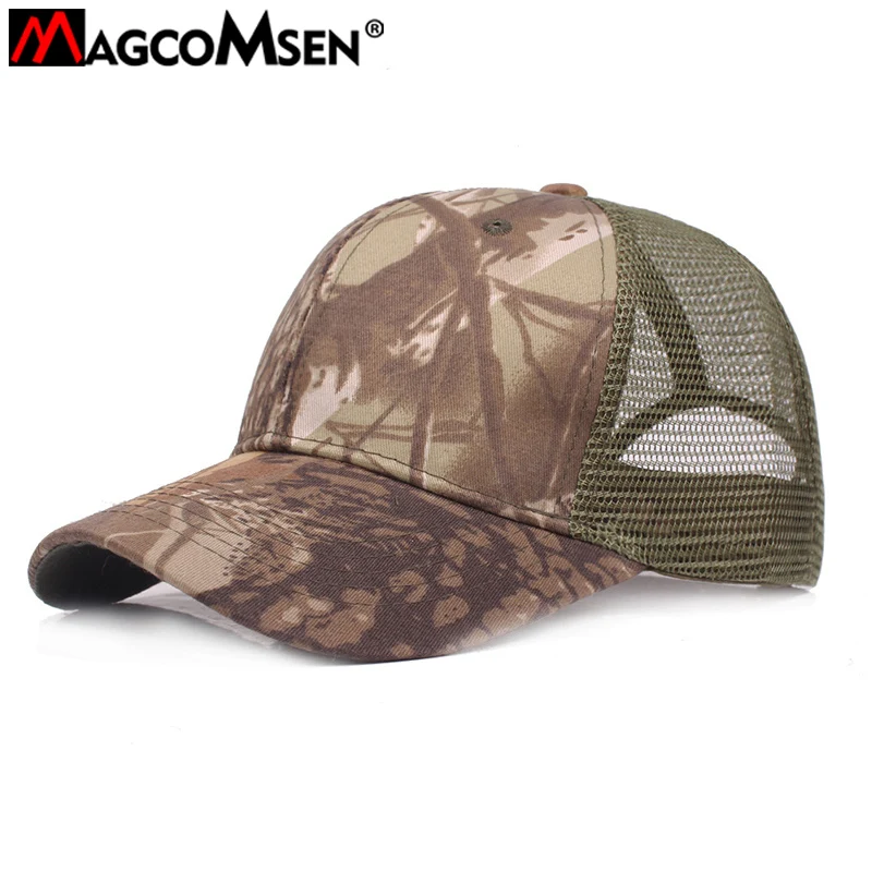 

MAGCOMSEN Men Summer Baseball Caps Mesh Camouflage Tactical Snapback Caps Breathable Military Army Hats Sunproof Hike Caps XJ-02