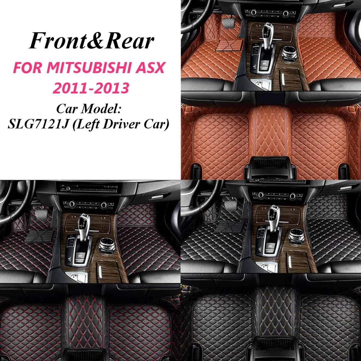 

For MITSUBISHI ASX 2011 2012 2013 LHD Car 5 Seat Leather Floor Mats Pad Cover For Cars Car Accessories Waterproof Carpet Styling