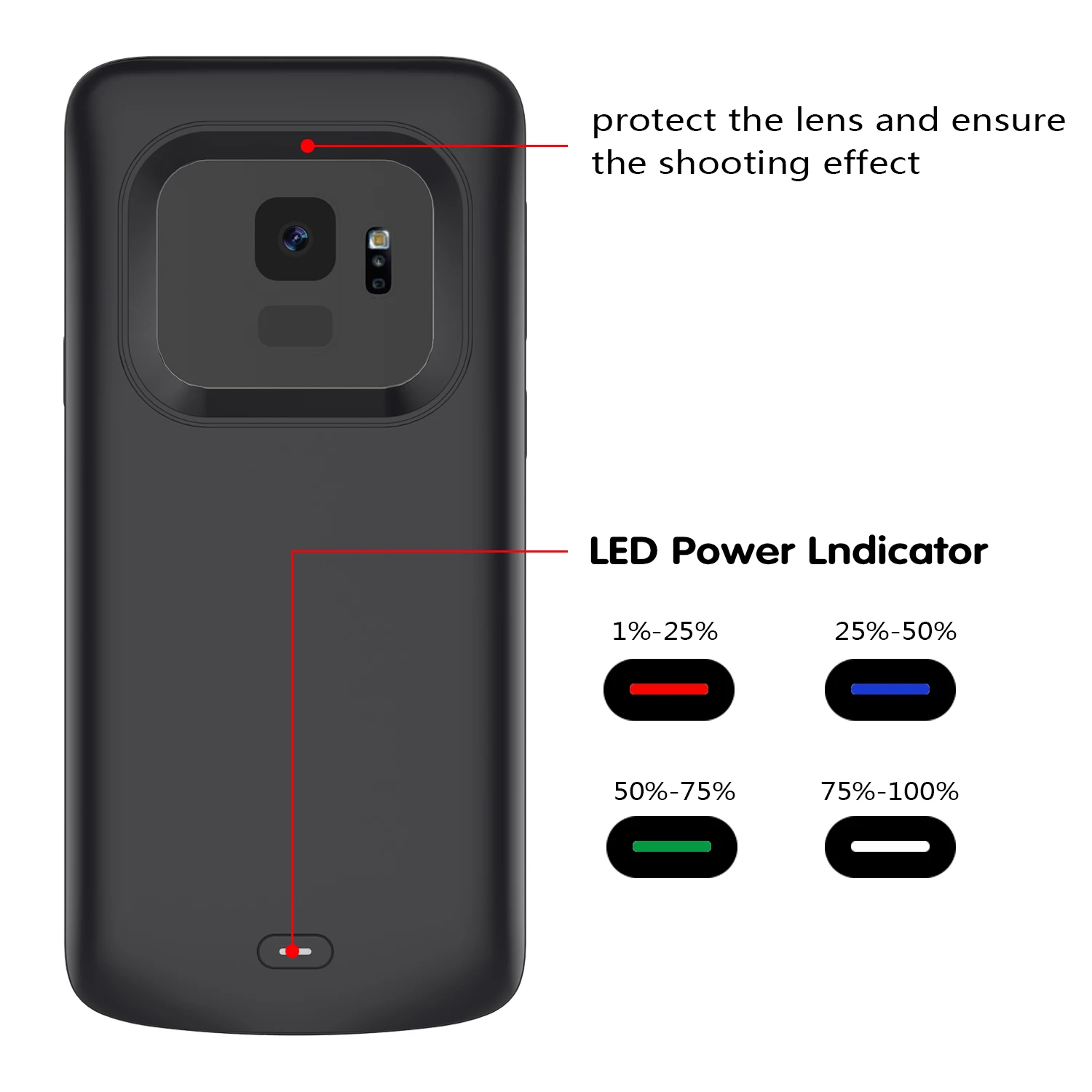

CASEWIN Battery Charger Case For Samsung Galaxy S9 Battery Case 4700mAh Mobile Power Bank External Backup Charger phone Case
