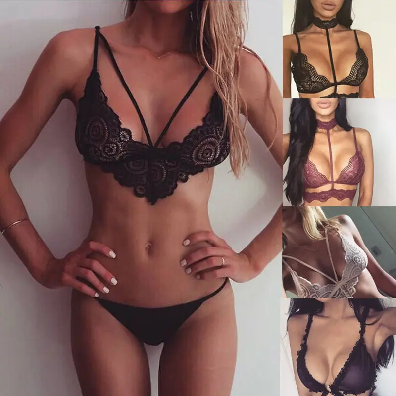 

Women Lace Sexy Lingerie Push Up Bra Hollow Bandage Brassiere Underwire Female Hot Exotic Lingerie Underwear Bras