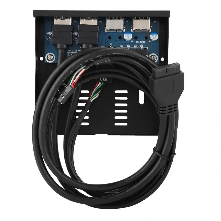 

3.5-inch 19PIN/9 Pin High Speed USB3.0+USB2.0 4-Port Floppy Drive Front Panel NEW