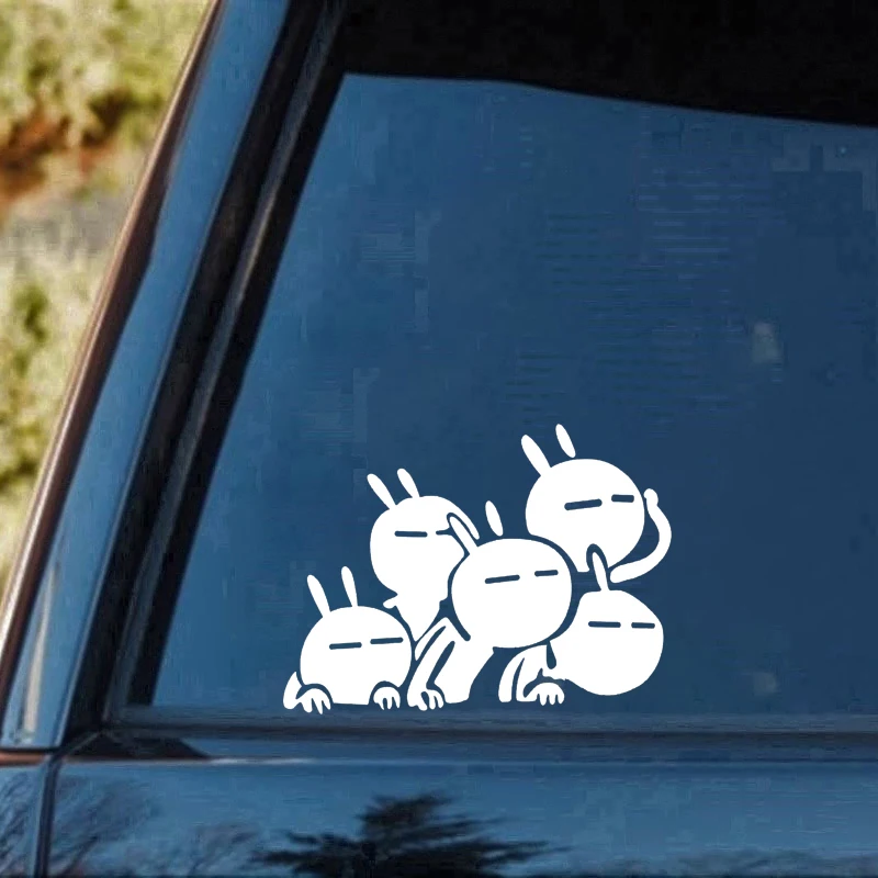 

For Funny rabbit People Look At The Windows Of Glass Cars Sticker Notebooks Vinyl Decal Sticker Decor Rear Window Car Sticker