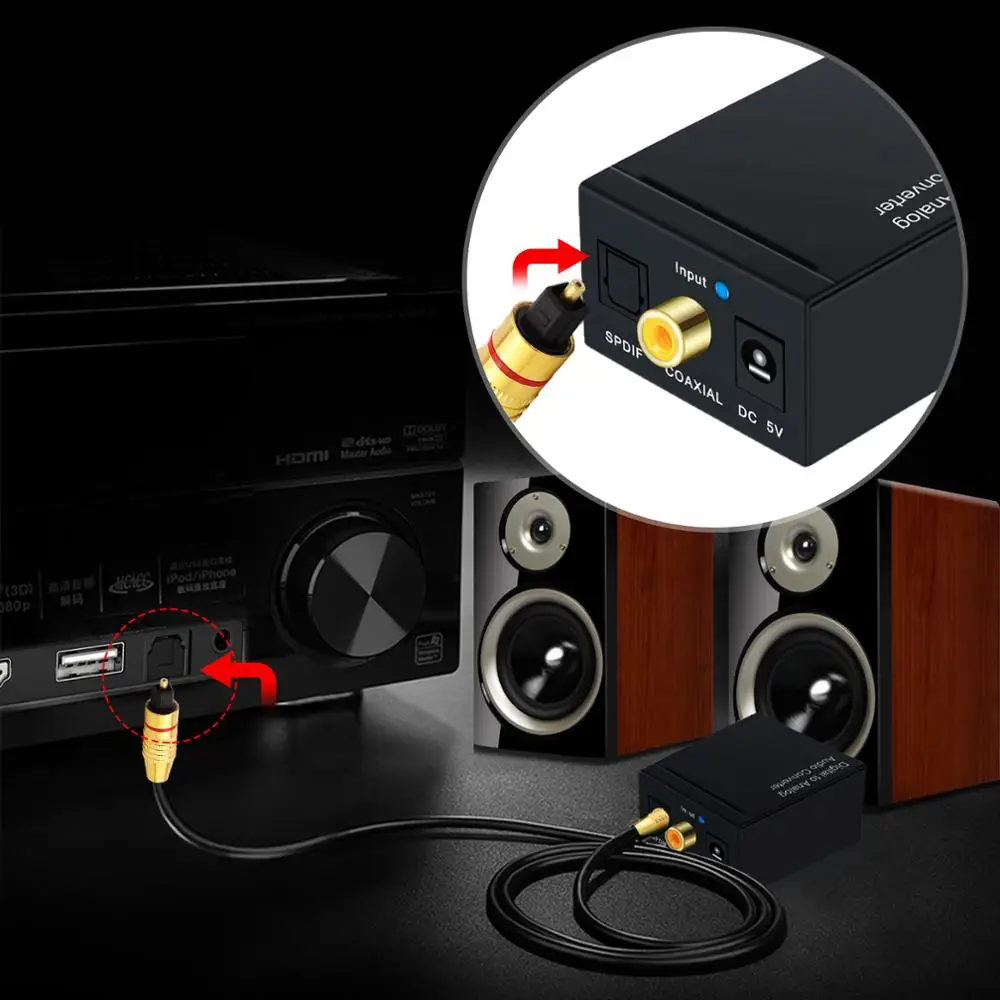 Optical Cable Digital to Analog Audio Converter Optical to RCA Audio Cable RCA Adapter Toslink To Analog RCA 3.5mm Jack Adapter Optical Cable Digital to Analog Audio Converter Optical to RCA Audio Cable RCA Adapter Toslink To Analog RCA 3.5mm Jack Adapter