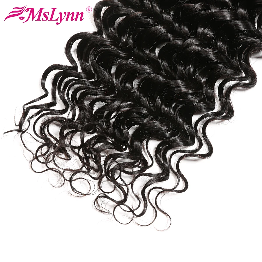 Пучки глубоких волн малазийские человеческие волосы пучки 1/3 пучки предложения 10-28 дюймов волосы mslyn пучки волосы remy расширение# 1B
