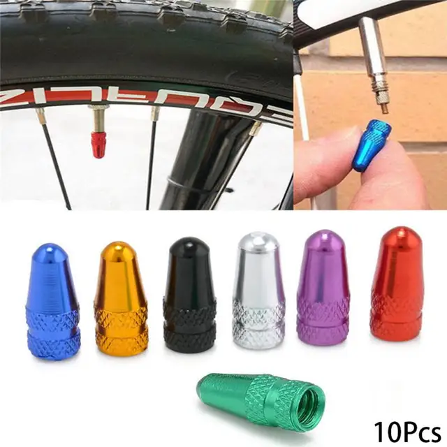 10Pcs Aluminum Alloy Road MTB Bike Tube Tyre Bicycle Tire Wheel French Valve cap Valve Caps 6