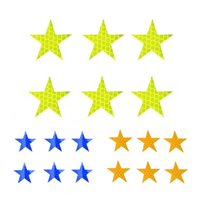 

6PCS Car Door Sticker Decal Personality Star Pattern Warning Tape Reflective Strips Car-styling 3 Colors Safety Mark Accessories