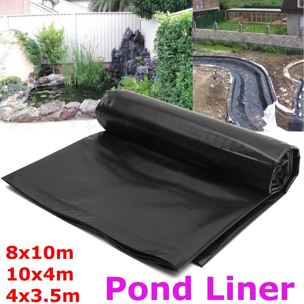 

3 Size Black Fish Pond Liner Cloth Home Garden Pool Reinforced HDPE Heavy Landscaping Pool Pond Waterproof Liner Cloth New