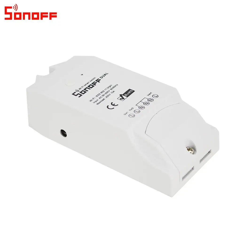 Itead Sonoff двойной контроль 2 банды Wifi выключатель света умный переключатель дом
