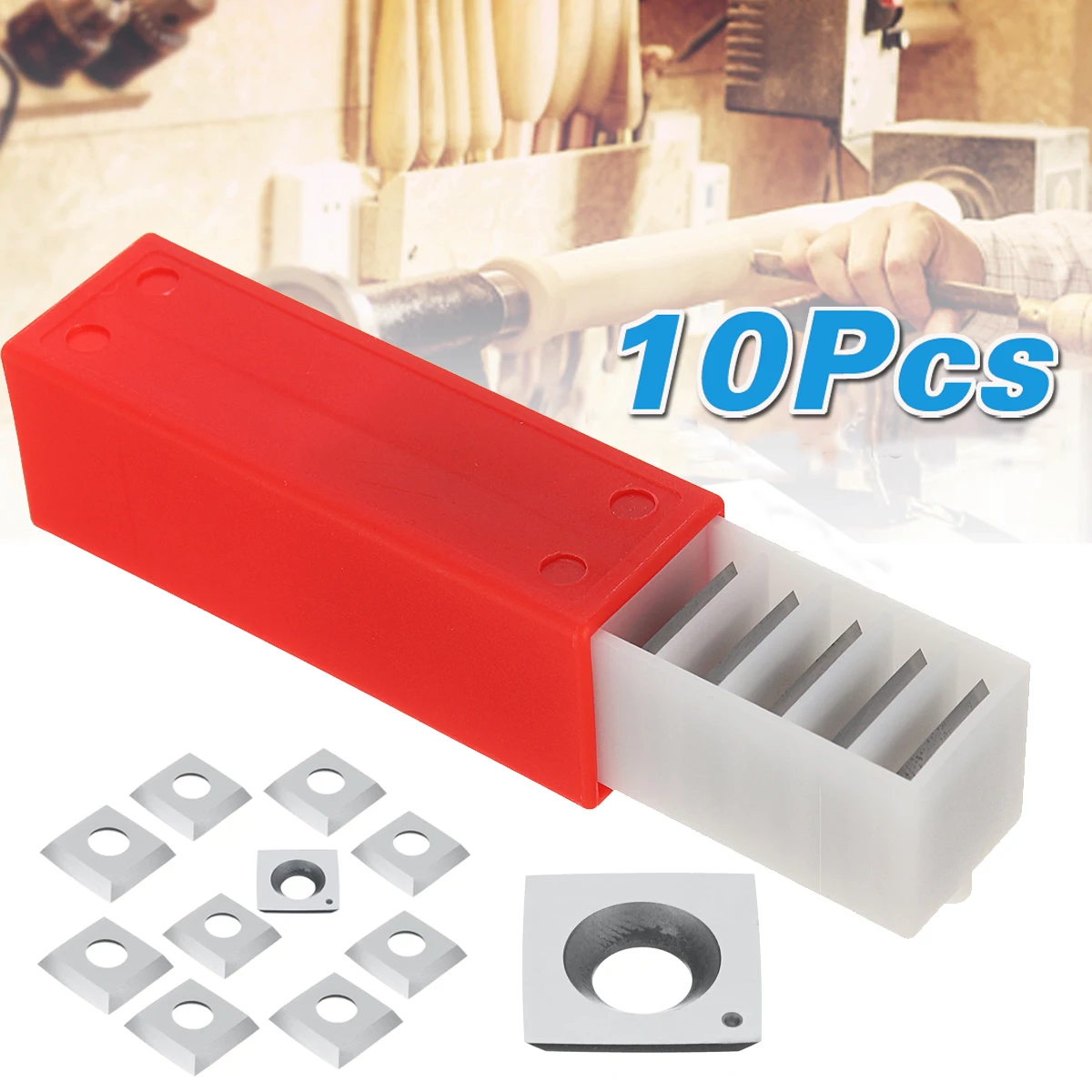 

Drillpro 10pcs Square Carbide Inserts Blades Lathe Turning Tool For Lathe Turning Blades Tool Woodworking Parts
