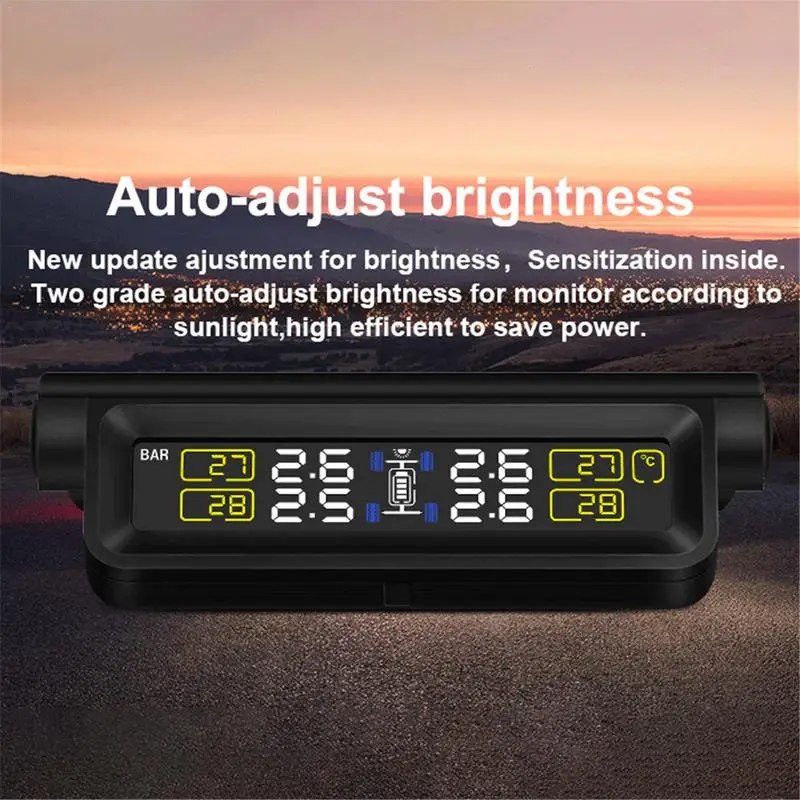 Универсальный умный автомобильный TPMS DC 5 В USB кабель на солнечной энергии два