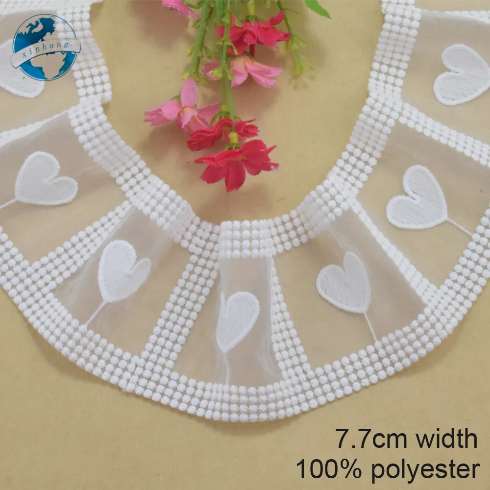 5.5cm white polyester embroidery lace french lace ribbon fabric guipure diy