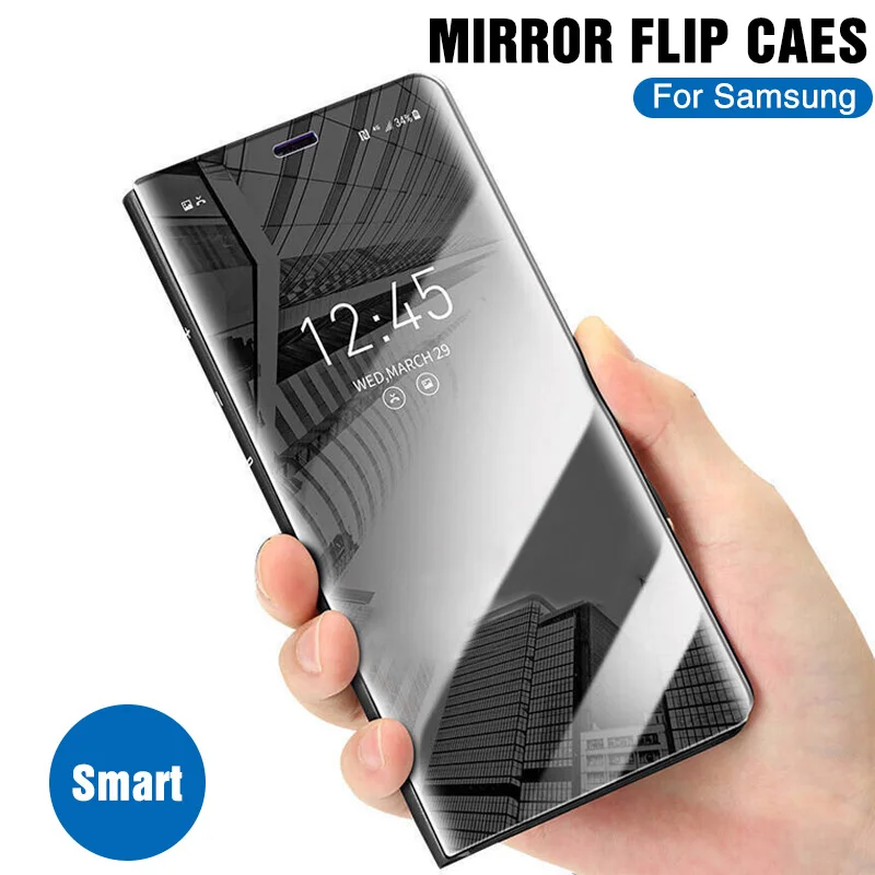 

Smart Mirror Flip Case For Samsung Galaxy S9 S8 S7 S6 Edge Plus Case For Samsung A6 A8 Plus 2018 Clear View Cover Case For S8 S9