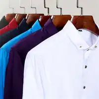 men shirt 100%cotton long sleeve Plain Color brand Dress Shirts men M7105 S M L XL XXL 4XL