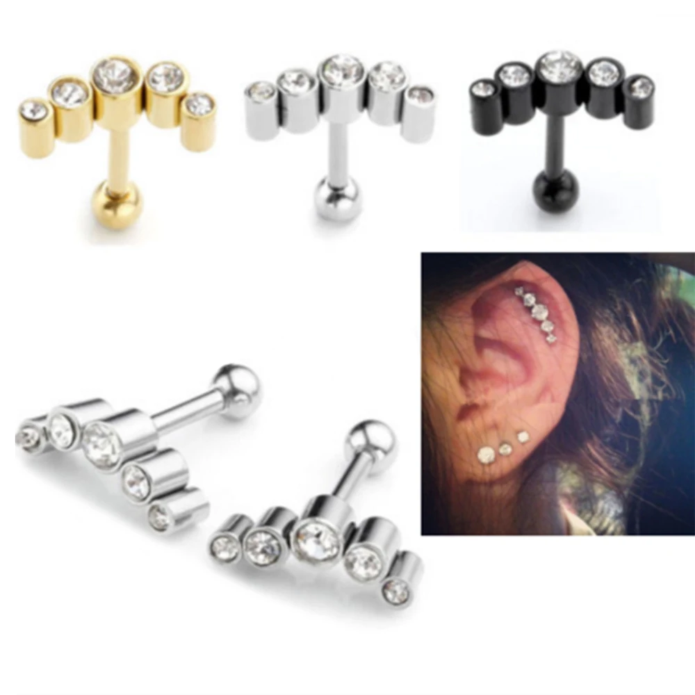 

1 Pair Sexy Studs Earrings Creative Curve Shape Stainless Steel Helix Cartilage Studs Earring Jewelry Bars Earring Piercing