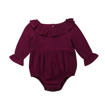 

New Summer Toddler Infant Baby Girl Long Sleeve One Piece Jumpsuit Sunsuit Clothes Baby Girl Bodysuits Cotton O-neck 0-24M