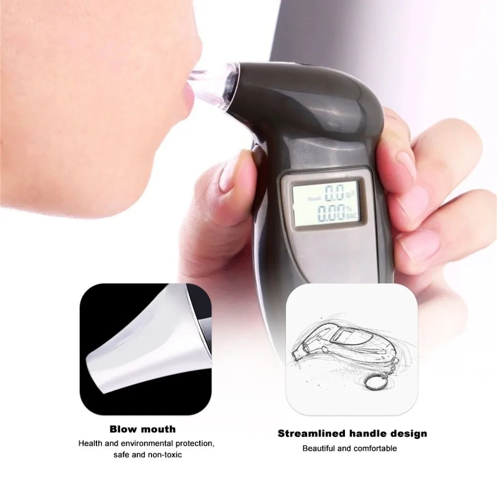 

Lcd Display Digital Alcohol Tester Professional Police Alert Breath Alcohol Tester Device Breathalyzer Analyzer Detector Test