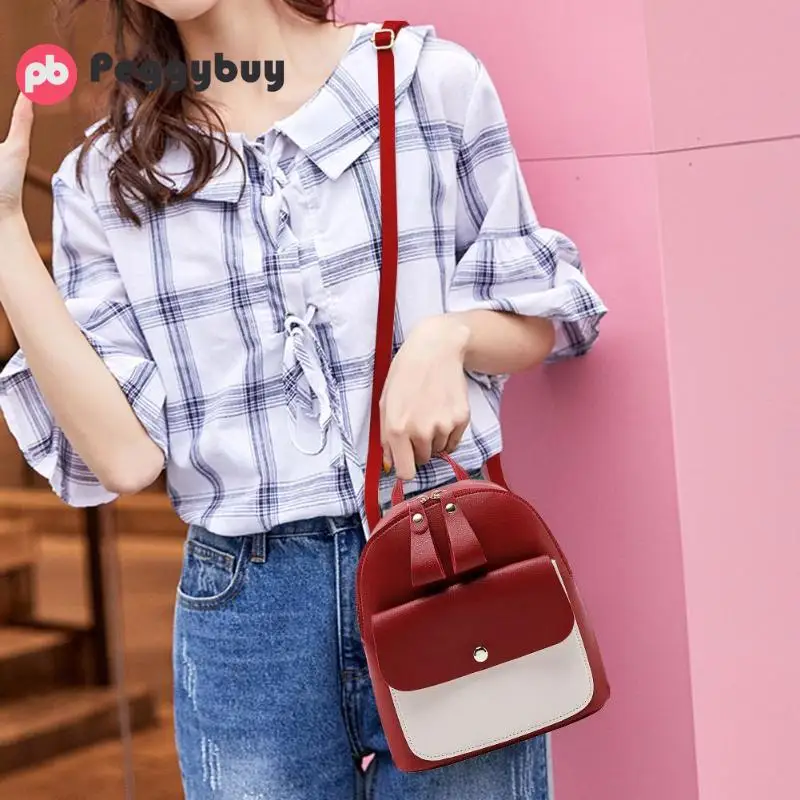 De las mujeres de la moda Mini Mochila de cuero de la PU de la Universidad hombro bolso mochila escolar de las señoras Casual bolsa de viaje mochilas de mujer De las mujeres de la moda Mini Mochila de cuero de la PU de la Universidad hombro bolso mochila escolar de las señoras Casual bolsa de viaje mochilas de mujer