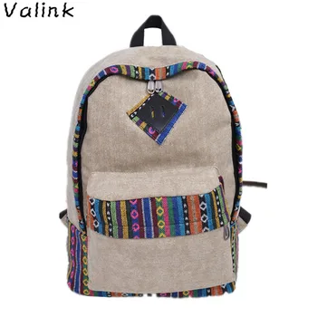 

2018 New Ethnic Style Women Backpack Canvas Student School Bag Bolsas High Quality Backpacks for Teenage Girls Mochila Feminina