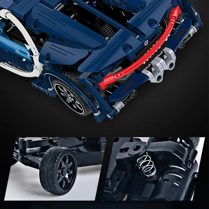 28CM RC Car Bugatties Model Building Blocks Set Rechargeable Battery 419pcs Brick Apply to Legoes LEPINS technic Toys Gift Boy