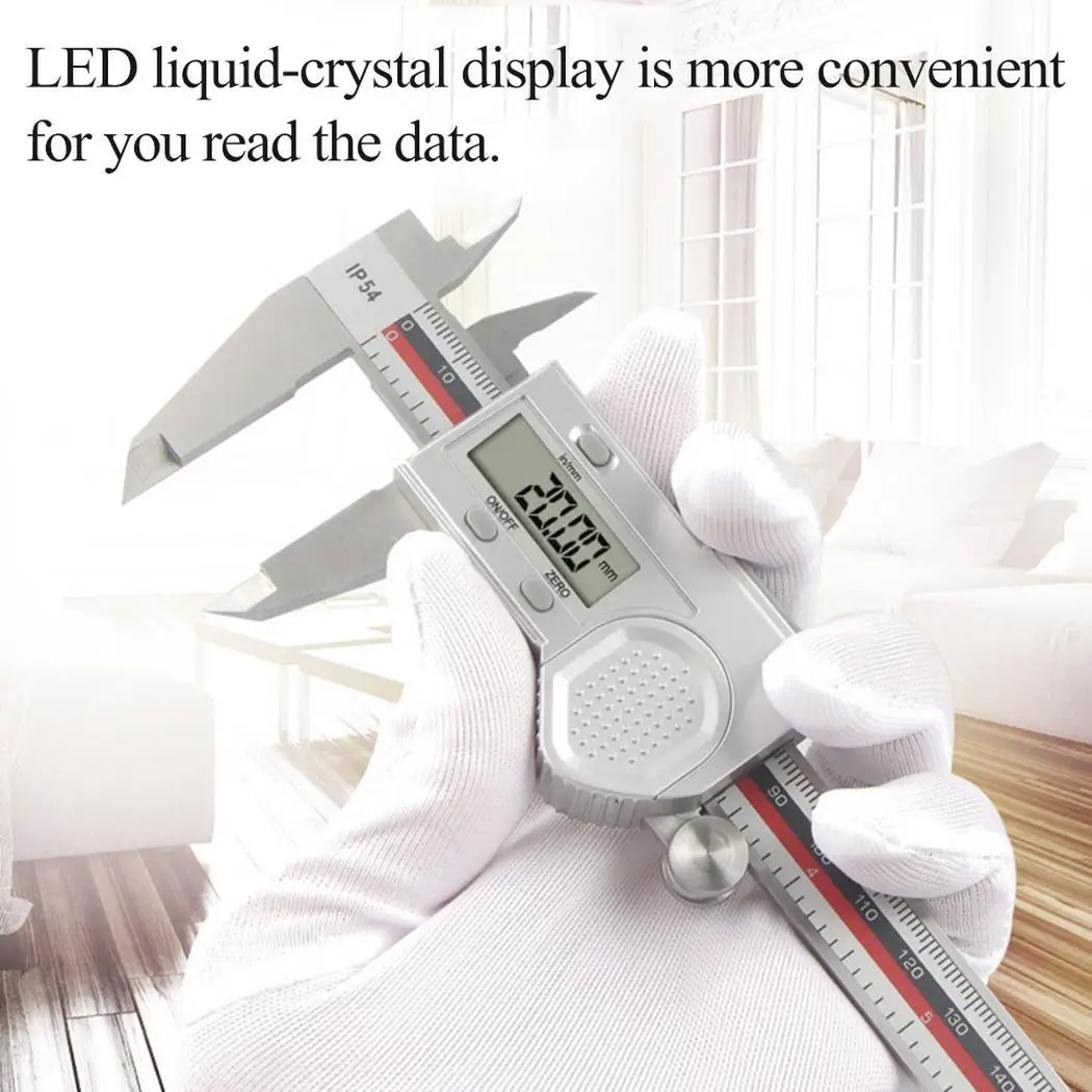 

LED Display Digital Stainless Steel Ruler Caliper Measuring Tool
