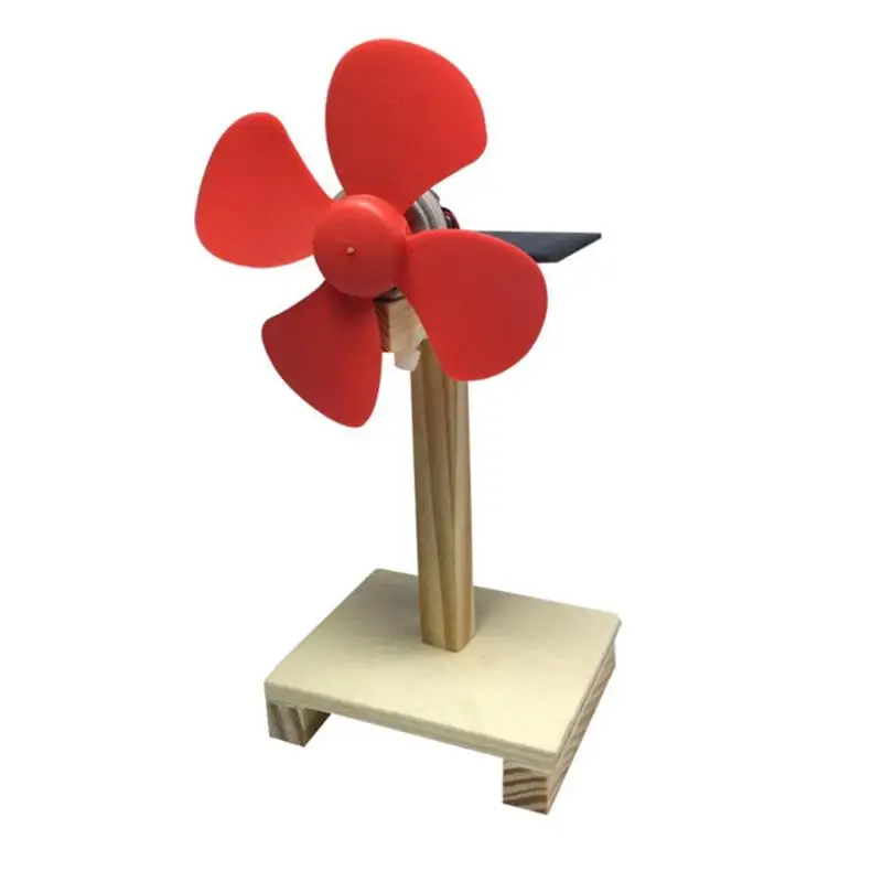 DIY Деревянный Вращающийся вентилятор на солнечной батарее эксперименты сборка Обучающие игрушки, подарки