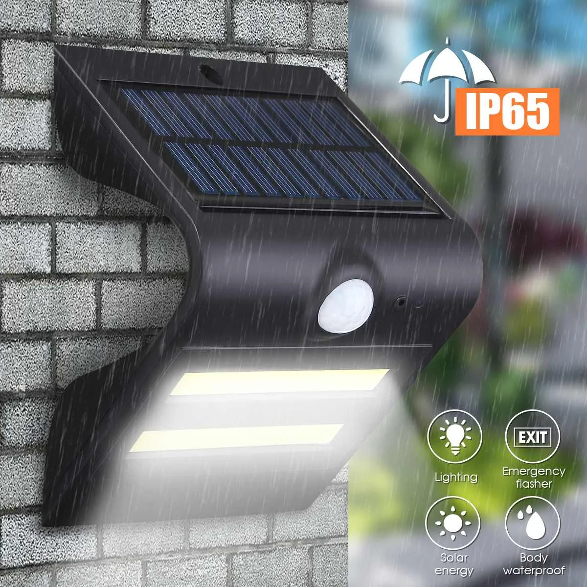 

Smuxi COB Solar Light Outdoor Garden Light Wireless PIR Solar Motion Sensor Solar Powered Emergency Wall Lamp Waterproof IP65