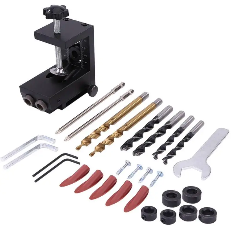 

Pocket Hole Jig Kit Drill Bit Wood Doweling jig Drilling Hole Guide Locator Tools for Carpentry WoodWorking Hardware Tools new