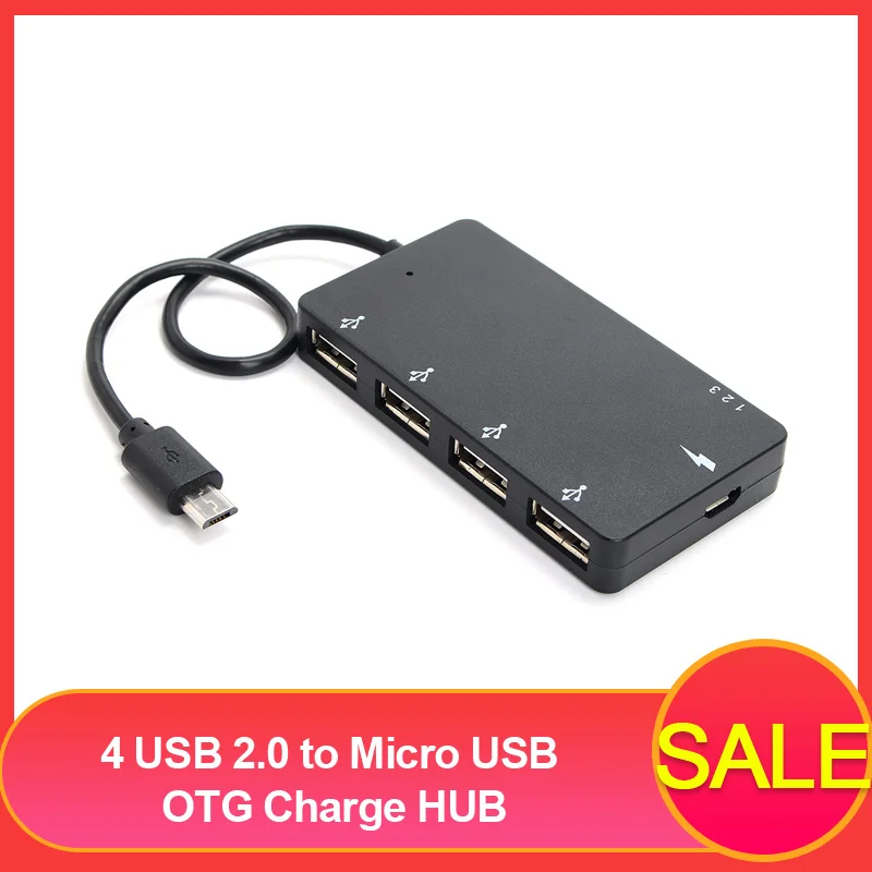 

4 USB 2.0 to Micro USB OTG Charge HUB Adapter Universal Charger For Smartphones U Disk MP3 For Windows System Tablets Profession