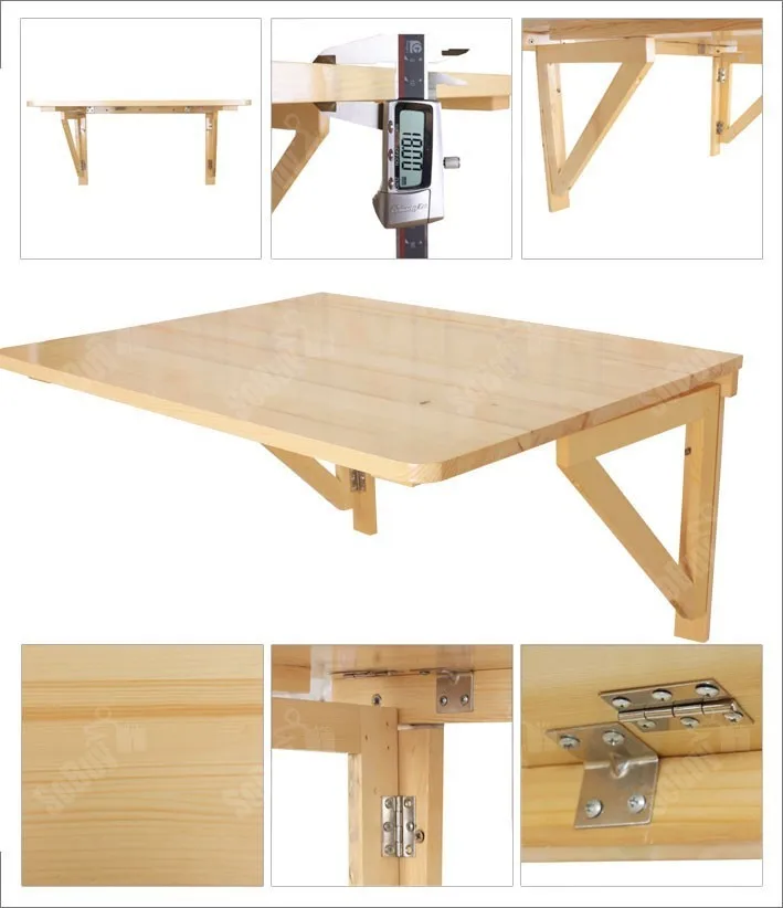 SoBuy FWT05 Solid Wood Wall-mounted Drop-leaf Table, Folding Dining Table Desk