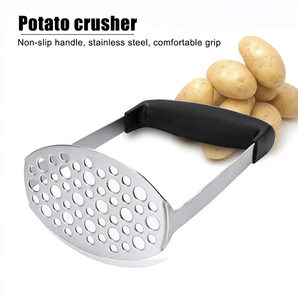 

Stainless Steel Potato Masher Fruit Vegetable Press Crusher With Broad Mashing Plate For Kitchen Tool
