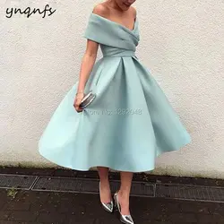 YNQNFS RE12 халат De Soiree Courte коктейльное Vestido Curto с открытыми плечами бальное платье чай Длина Винтаж Мать невесты платья для женщин