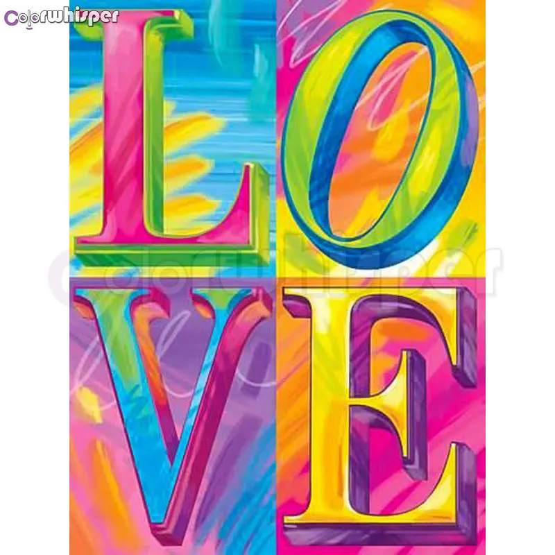 

ColorWhisper Daimond Painting Full Square/ Round "LOVE Colourful" Diamond Painting Rhinestone Crystal Cross Stitch Mosaic 760DP