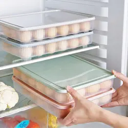 Пластиковая коробка для яиц Кухонный Контейнер для яиц коробка для хранения 24 Сетка яйца держатель Stackable морозильник органайзеры хранение