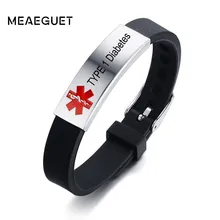 Персонализированные медицинские оповещения ID ремешок силиконовые браслеты для мужчин и женщин индивидуальные тип 1 диабет имя