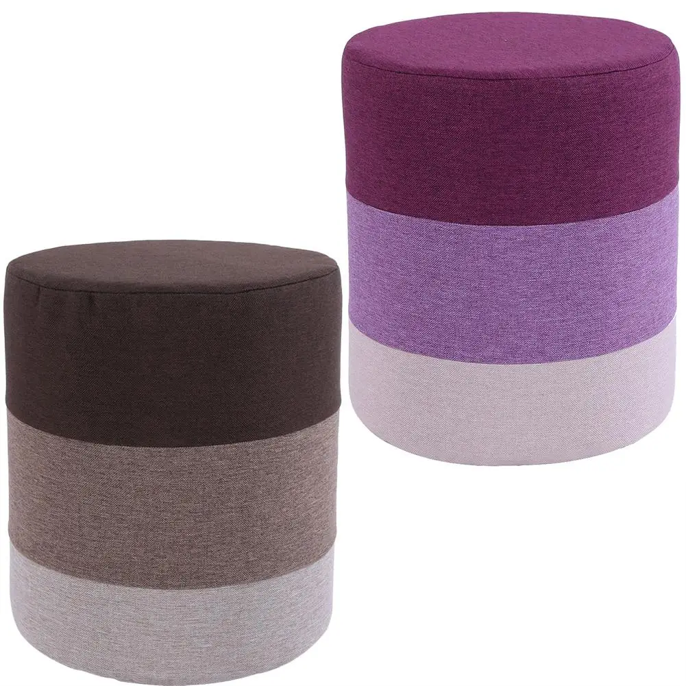 

New Travel Footstool Ottoman Round Pouffe Foot Stool Decor Wooden Travel Footrests Pads