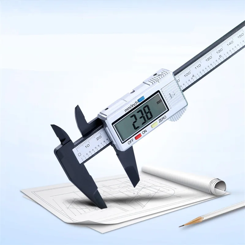 0-100/150mm Silvery Electronic Digital Vernier Caliper Plastic Measuring Tool Ruler Calipers With Box | Инструменты