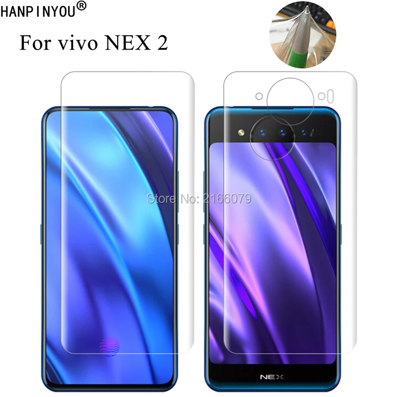 

For vivo NEX 2 Dual Display 6.39" Soft TPU Front Back Full Cover Screen Protector Transparent Protective Film + Clean Tools