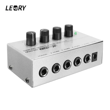 

LEORY Professional Mini Karaoke Audio Mixer Ultra-compact 4 Channel Line Mono Microphone Sound Mixing Amplifier For Family KTV