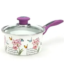 18 см эмалированная кастрюля для молока с ручкой продукты из лапши кулинарный горшок маленькая суповая кастрюля для индукционной плиты газовое использование кухонный инструмент